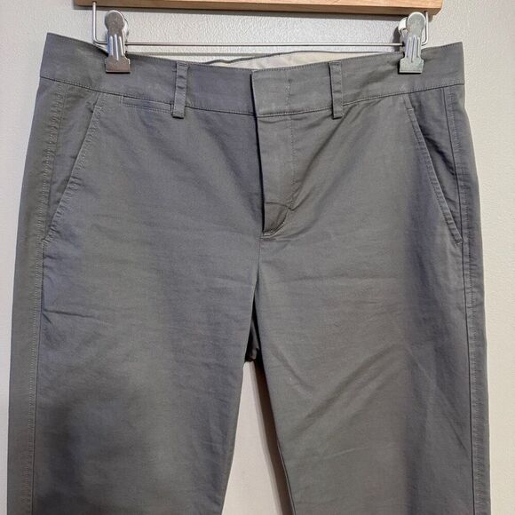 Vince khaki green flat front chino pant size 6 - Picture 3 of 7